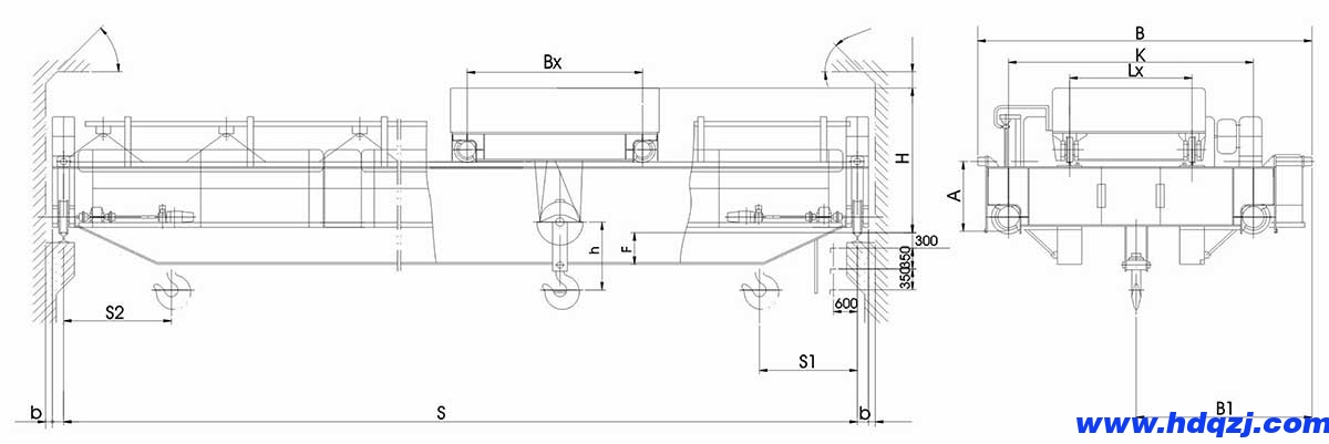 QB型5~32t防爆吊鉤橋式起重機 QB型5~32t防爆吊鉤橋式起重機